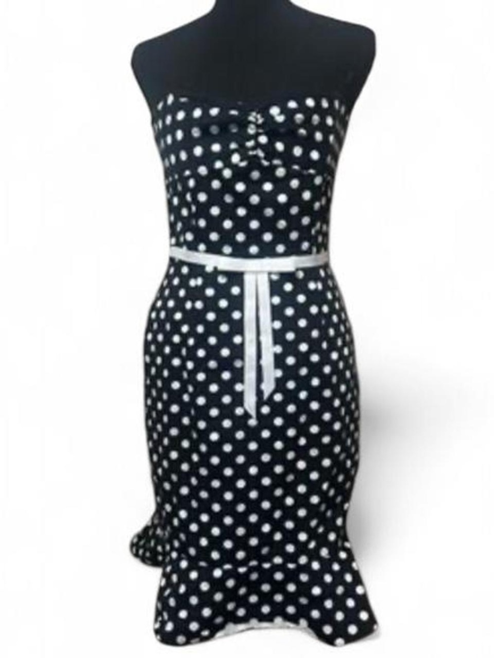 NWT Vintage Y2K Laundry by Shelli Segal black with white polka dot dress